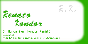 renato kondor business card