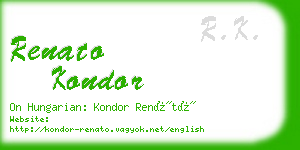 renato kondor business card